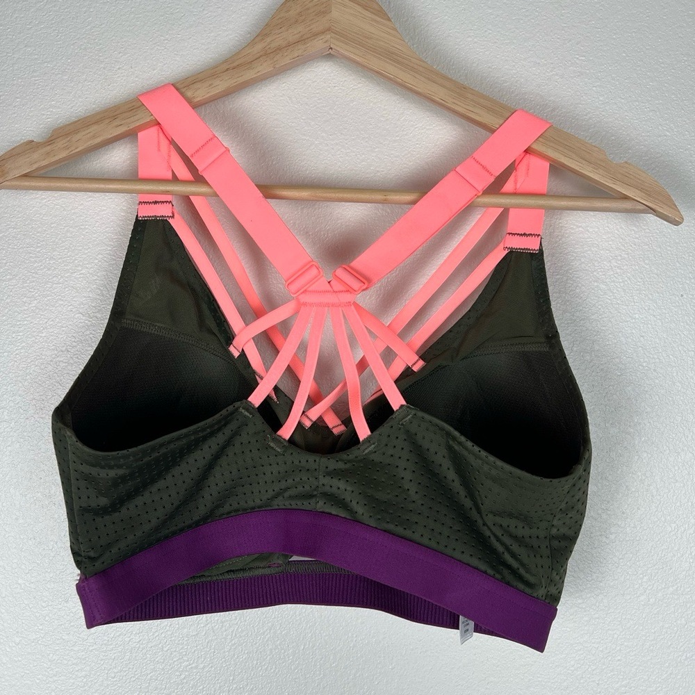 Victoria's Secret VSX Sport Bra Womens 42DD Olive Purple Coral Breathable Active - Picture 6 of 9